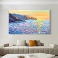 Sonnenaufgang Ozean Küstenmeer Landschaft durch Spachtel Strandkunst Wanddekor Küstenbeschaffenheit